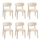 Oikiture 6x Dining Chairs Boucle Beige & Natural