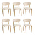 Oikiture 6x Dining Chairs Boucle Beige & Natural