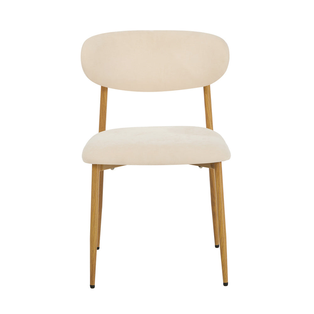 Oikiture 6x Dining Chairs Boucle Beige & Natural