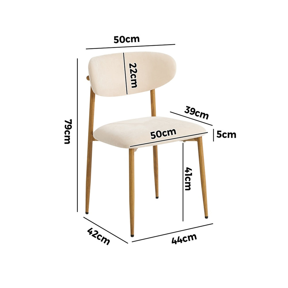 Oikiture 6x Dining Chairs Boucle Beige & Natural