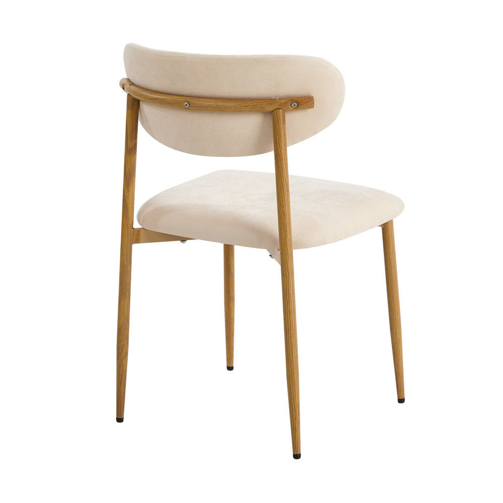 Oikiture 6x Dining Chairs Boucle Beige & Natural