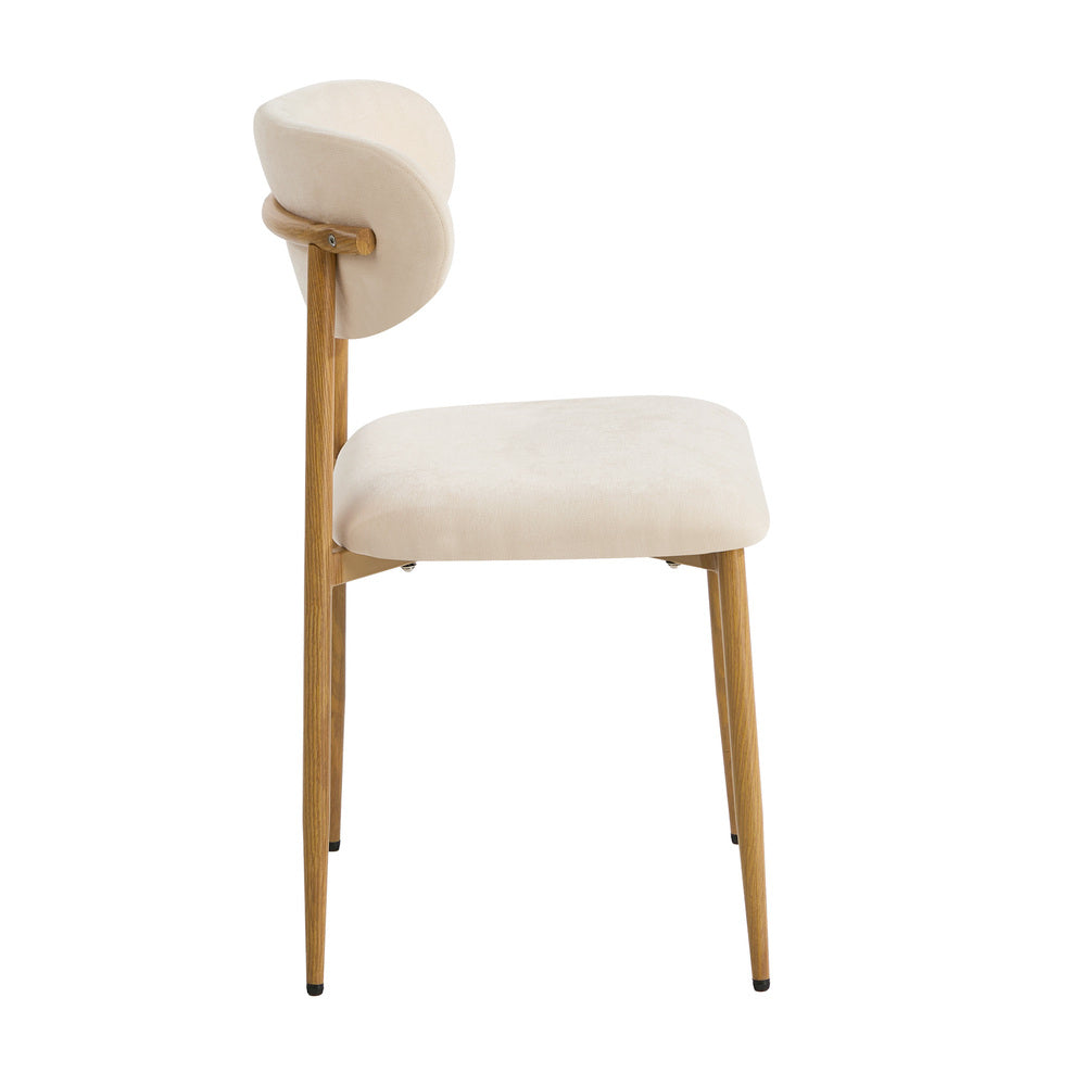 Oikiture 6x Dining Chairs Boucle Beige & Natural