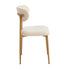 Oikiture 6x Dining Chairs Boucle Beige & Natural