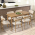 Oikiture 6x Dining Chairs Boucle Beige & Natural