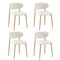Oikiture 4x Dining Chairs Boucle Fabric Wood&White