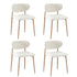 Oikiture 4x Dining Chairs Boucle Fabric Wood&White