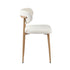 Oikiture 4x Dining Chairs Boucle Fabric Wood&White
