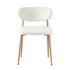 Oikiture 6x Dining Chairs Boucle Fabric Wood&White