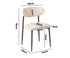 Boucle Dining Chairs in Walnut and Beige, Set of 2, Padded Seat