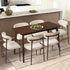 6x Dining Chairs Cafe Lounge Boucle Walnut and Beige, 120kg Weight Capacity