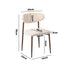 6x Dining Chairs Cafe Lounge Boucle Walnut and Beige, 120kg Weight Capacity