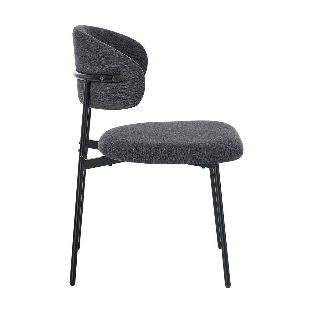 4x Dining Chairs Kitchen Seat Linen Fabric Accent Chair Grey