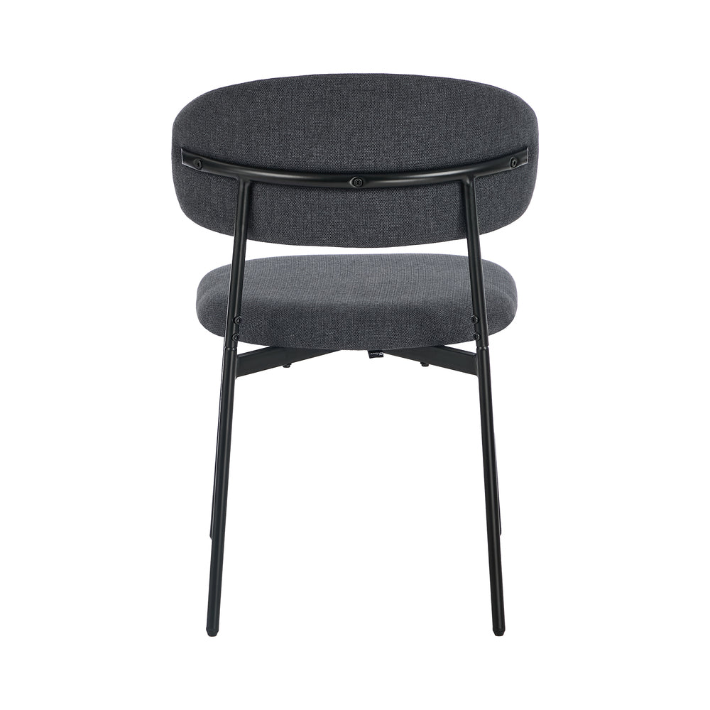 2x Dining Chairs Kitchen Seat Linen Fabric Accent Chair Grey