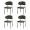 4x Dining Chairs Kitchen Seat Linen Fabric Accent Chair Green
