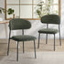 6x Dining Chairs Kitchen Seat Linen Fabric Accent Chair Green