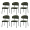 6x Dining Chairs Kitchen Seat Linen Fabric Accent Chair Green