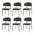 6x Dining Chairs Kitchen Seat Linen Fabric Accent Chair Green