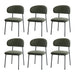 6x Dining Chairs Kitchen Seat Linen Fabric Accent Chair Green