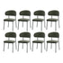 8x Dining Chairs Kitchen Seat Linen Fabric Accent Chair Green