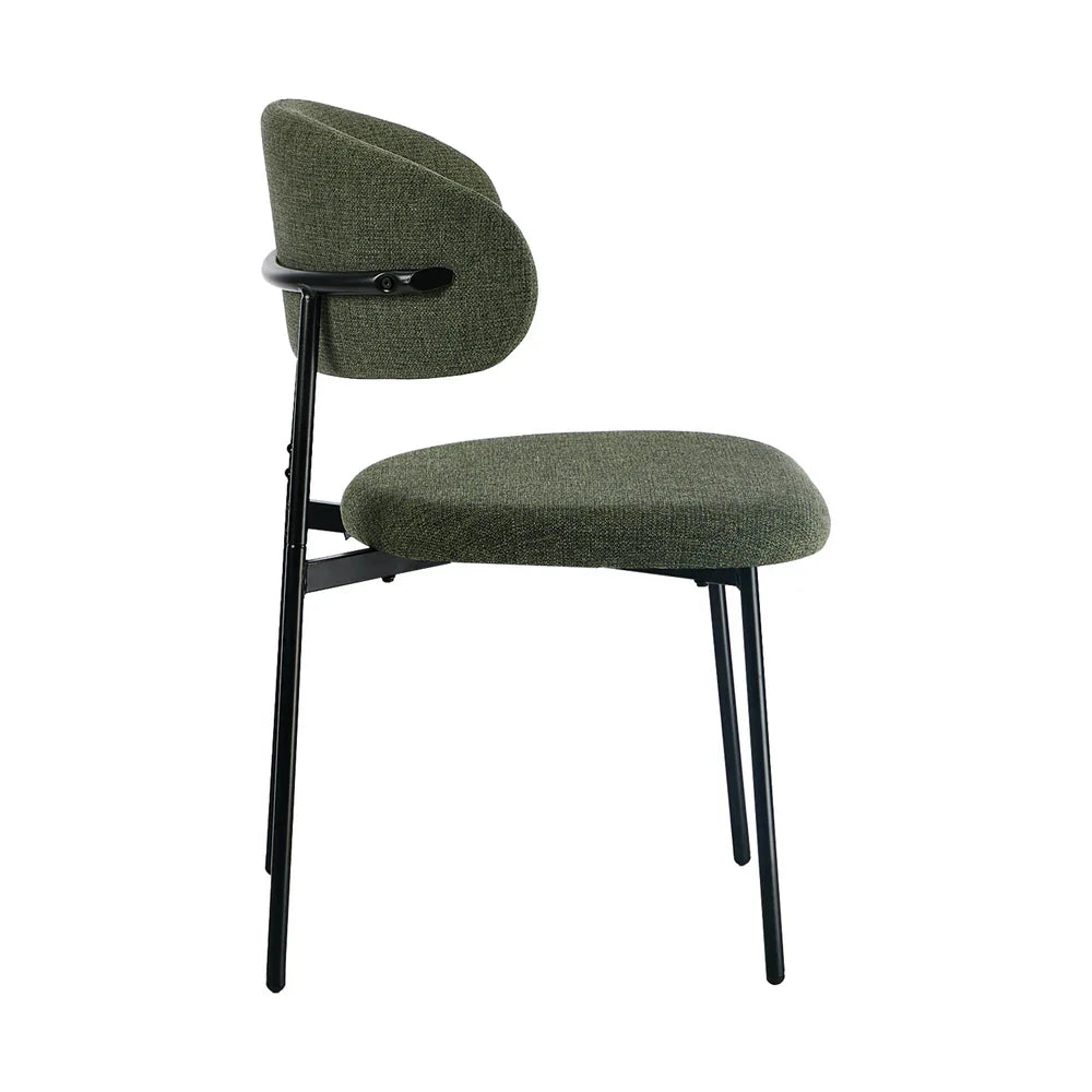 8x Dining Chairs Kitchen Seat Linen Fabric Accent Chair Green