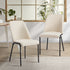 Set of 2 Dining Chairs Chenille Fabric Padded Seat Beige