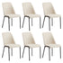 Set of 6 Dining Chairs Chenille Fabric Padded Seat Beige
