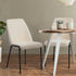 Set of 8 Dining Chairs Chenille Fabric Padded Seat Beige