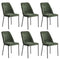 Set of 6 Dining Chairs Chenille Fabric Padded Seat Green