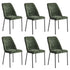 Set of 6 Dining Chairs Chenille Fabric Padded Seat Green