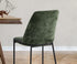 Set of 8 Dining Chairs Chenille Fabric Padded Seat Green