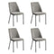 Set of 4 Dining Chairs Chenille Fabric Padded Seat Grey