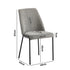Set of 4 Dining Chairs Chenille Fabric Padded Seat Grey