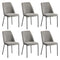 Set of 6 Dining Chairs Chenille Fabric Padded Seat Grey