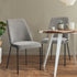 Set of 6 Dining Chairs Chenille Fabric Padded Seat Grey