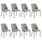 Set of 8 Dining Chairs Chenille Fabric Padded Seat Grey
