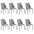 Set of 8 Dining Chairs Chenille Fabric Padded Seat Grey