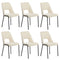 6x Dining Chairs Chenille Fabric Kitchen Side Chair Beige