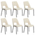 6x Dining Chairs Chenille Fabric Kitchen Side Chair Beige