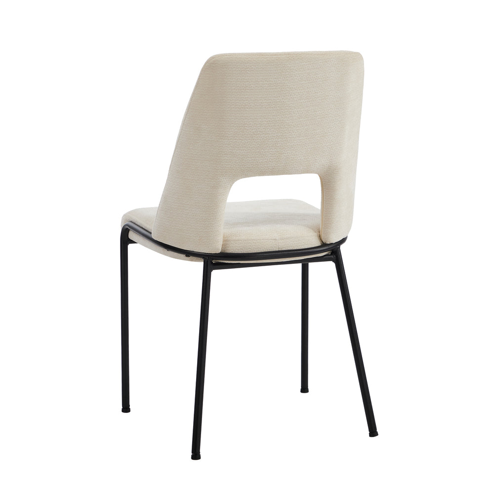 6x Dining Chairs Chenille Fabric Kitchen Side Chair Beige