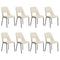 8x Dining Chairs Chenille Fabric Kitchen Side Chair Beige