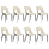 8x Dining Chairs Chenille Fabric Kitchen Side Chair Beige