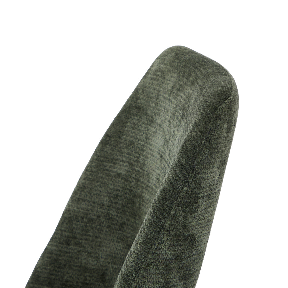 4x Dining Chairs Chenille Fabric Kitchen Side Chair Green