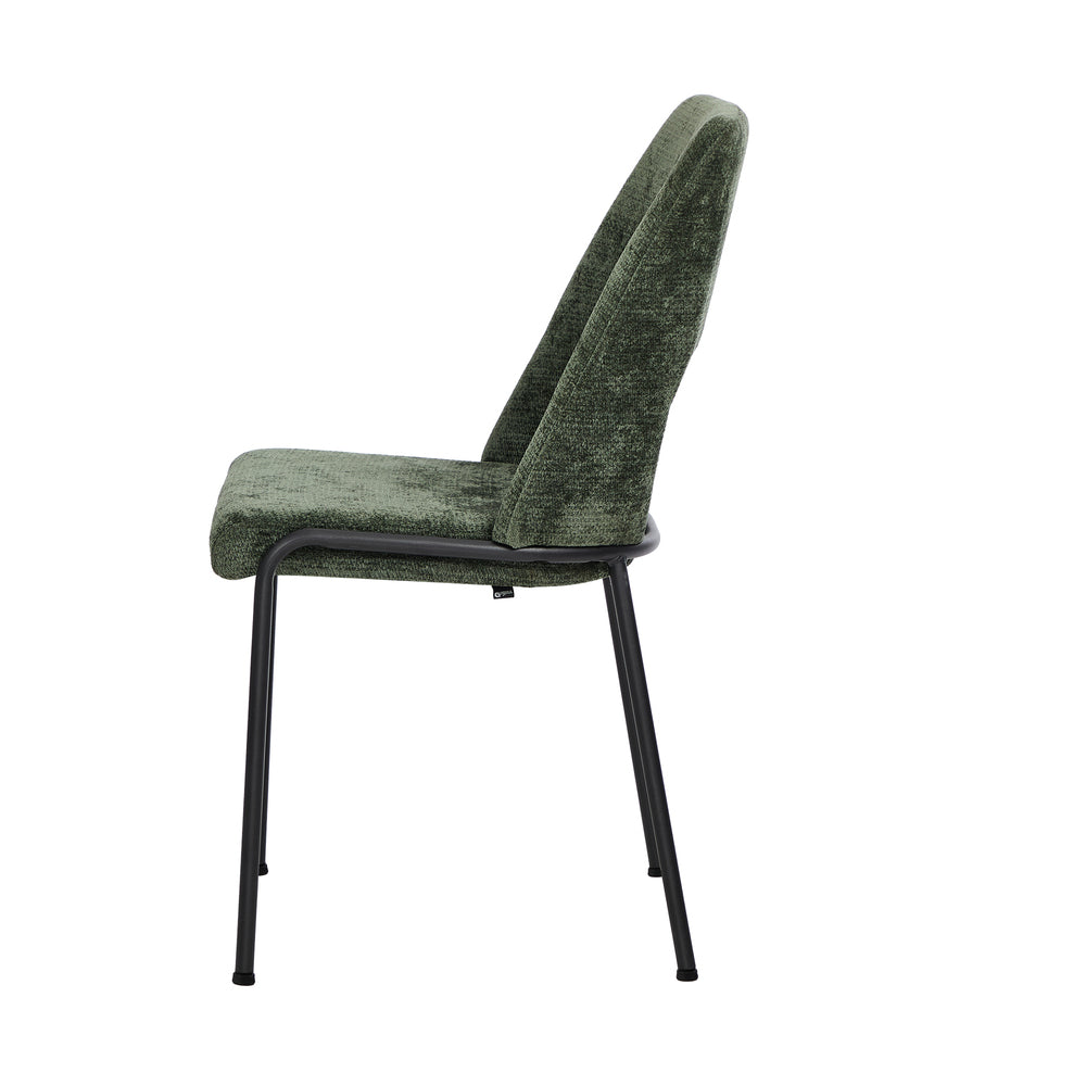6x Dining Chairs Chenille Fabric Kitchen Side Chair Green
