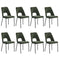 8x Dining Chairs Chenille Fabric Kitchen Side Chair Green