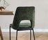2x Dining Chairs Chenille Fabric Kitchen Side Chair Green