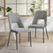 2x Dining Chairs Chenille Fabric Kitchen Side Chair Grey
