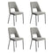 4x Dining Chairs Chenille Fabric Kitchen Side Chair Grey
