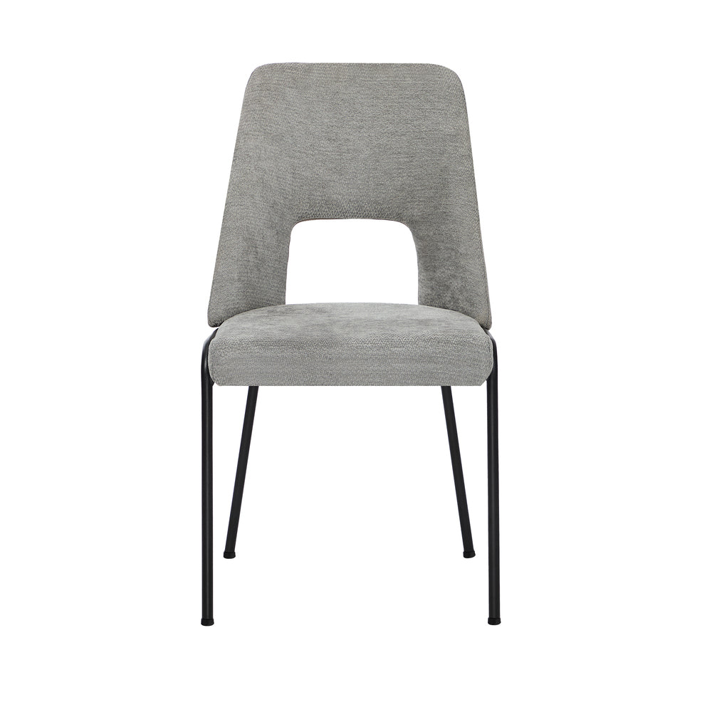 4x Dining Chairs Chenille Fabric Kitchen Side Chair Grey