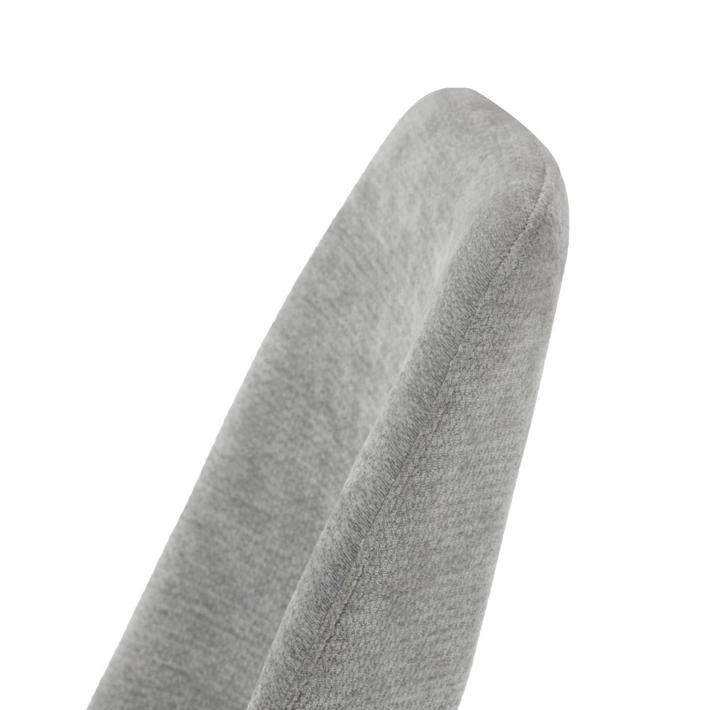 2x Dining Chairs Chenille Fabric Kitchen Side Chair Grey