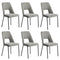 6x Dining Chairs Chenille Fabric Kitchen Side Chair Grey